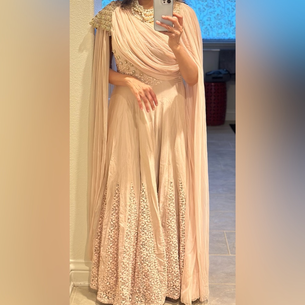 Indian Pakistani Anarkali Gown Cape Ridhima Bhasin Designer